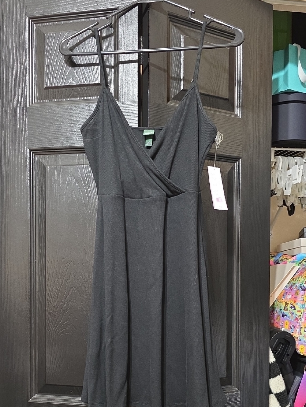 Black V-Neck Spaghetti Strap Dress